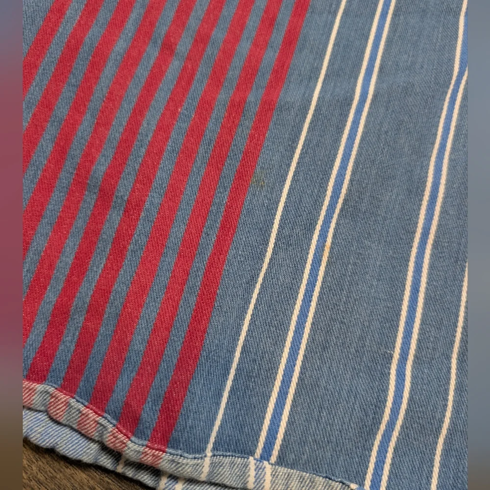 Review By Baxter Vintage Blue Red Cotton Long Sleeve Button Up Size‎ XL